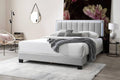 Poundex F9661Q Starlight light grey wool fabric queen size bed with modern style and LED accent lighting