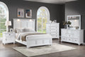 Poundex F9682Q-4PC 4 pc White finish wood country style LED lighting queen bed set