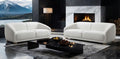 FM61006WH-2PC 2 pc Kolvere white boucle fabric sofa and love seat set soft curved sloped arms