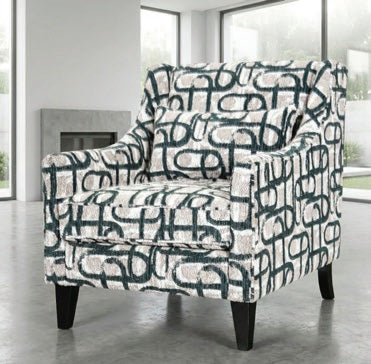 FM61007-LB-CH-PT Viviani light brown and taupe patterned chenille fabric accent chair