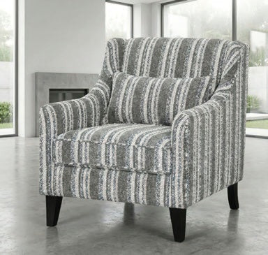 FM61007-LB-CH-ST Viviani light brown and taupe striped patterned chenille fabric accent chair
