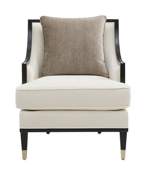 FM67005WH-SL 2 pc La Salle white chenille fabric with black wood trim accents feather blend sofa and love seat set