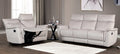 FM69002TP-2PC 2 pc Bienne taupe leather match sofa and love seat with recliners on each end