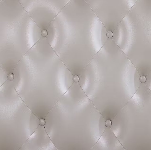 FM7635WH-4PC 4 pc Ventresca white finish wood ornate carved tufted faux leather headboard queen bedroom set