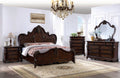 FM7636CH-4PC 4 pc Roselli cherry finish wood ornate carved headboard queen bedroom set