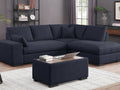 89291 3 pc Joshua dark grey woven fabric 100" sectional sofa set with chaise and ottoman table