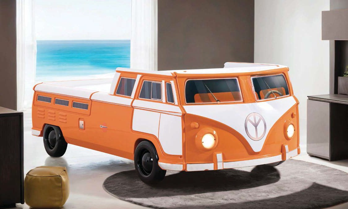 FOA7726OR Hokku designs axel orange peace bus VW style design twin