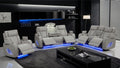 2 pc Fortuner grey faux leather power motion sofa and love seat with massagers , wireless charging, LEDS , cup holders