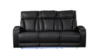 2 pc Fortuner black faux leather power motion sofa and love seat with massagers , wireless charging, LEDS , cup holders