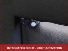 Futura black faux leather modern Queen bed with LED lighting wireless charging and nightlights