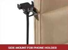 Futura caramel faux leather modern Queen bed with LED lighting wireless charging and nightlights