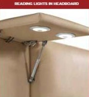 Futura caramel faux leather modern Queen bed with LED lighting wireless charging and nightlights