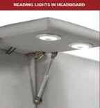 Futura grey faux leather modern Queen bed with LED lighting wireless charging and nightlights