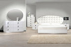 Best Master FRANCE 4 pc france white lacquer finish wood modern style queen bed set