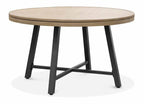 GM-2018-5PC 5 pc set Lyon gun metal finish aluminum frame teak wood top 50.5" round patio 3 in 1 game dining table with chairs