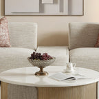 Beige Fabric 3-Piece Living Room Set with Rounded Arms and Gold-Tone Accents – HD-1032-3PC