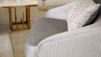HD-7008-3PC Gold tone accents grey ribbed velvet fabric upholstery Sofa , love and chair living room set