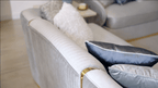 HD-7008-3PC Gold tone accents grey ribbed velvet fabric upholstery Sofa , love and chair living room set