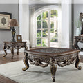 Homey Design HD-905-C-3PC Antique cherry with golden hue finish wood ornate coffee table and 2 - end table set