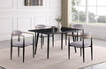 Homelegance HM5210BK-DG-5PC 5 pc Sinatra black finish frame black artificial marble dining table set grey chairs