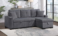 HM6530DG-SC  Winston porter cadence dark grey corduroy fabric sectional sofa with reversible storage chaise and pop up sleep area