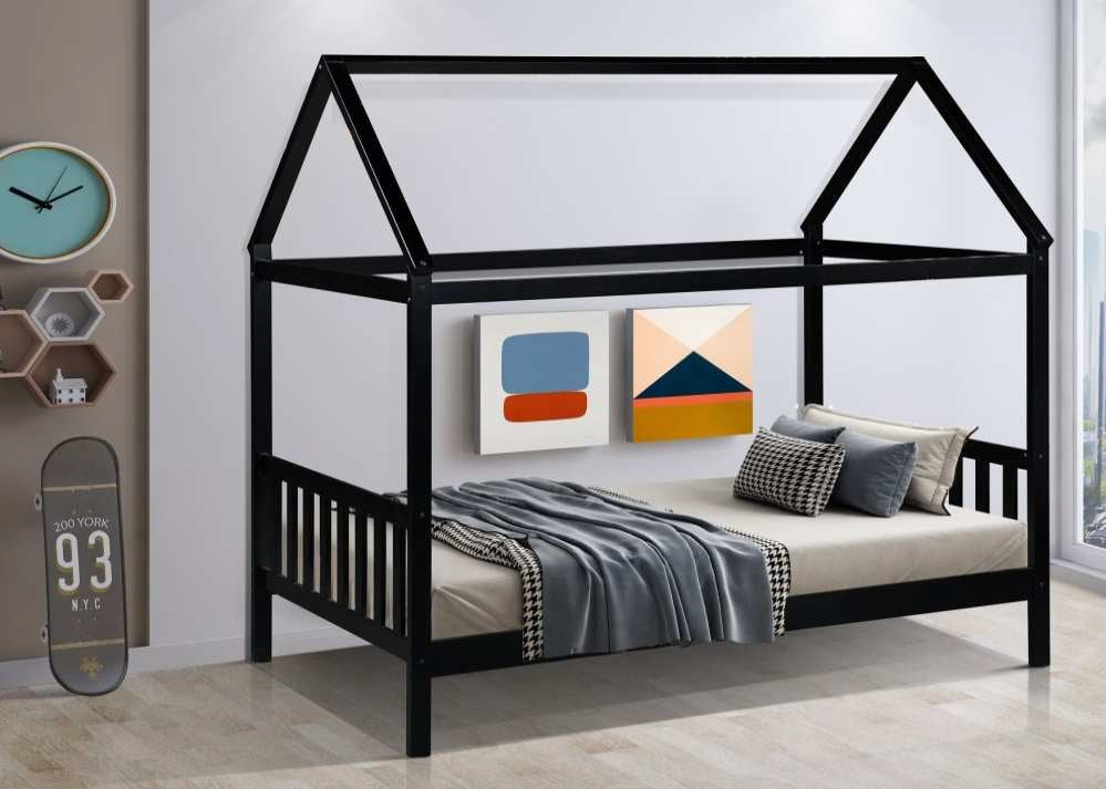 Heidi-ESP Heidi espresso finish wood twin bed with house style top frame