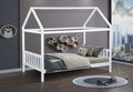 Casa Blanca Heidi White Finish Wood Twin Bed with House Style Top Frame – Heidi-WHT