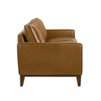 20-L1213-2NP 2 pc Caspar caramel brown top grain leather sofa and love seat with square arms