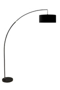 6931BK Black finish overhead arch floor lamp with black shade