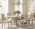 VH-8500-7PC 7 pc Lindsay natural finish wood farmhouse modern style dining table set