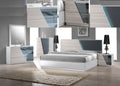 Best Master Manchester 4 pc manchester zebra gray lacquer finish wood modern style queen bed set