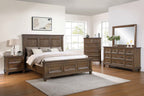 00-2114B-4PC 4 pc Mariana vintage mocha finish wood traditional queen bed set with USB ports