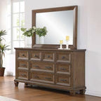 00-2114B-4PC 4 pc Mariana vintage mocha finish wood traditional queen bed set with USB ports