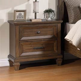 00-2114B-4PC 4 pc Mariana vintage mocha finish wood traditional queen bed set with USB ports