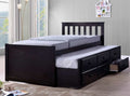Maya-ESP  Maya espresso finish wood twin captains bed with trundle and drawers