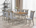 Montana-7PC 7 pc Montana oak and antique white finish wood dining table set