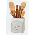 Oggi Ceramic Utensil Holder with Embossed Rooster Motif – 5450