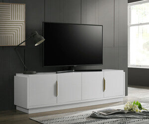 Palmer 70" White 4-Door TV Stand with Adjustable Shelf – 97034