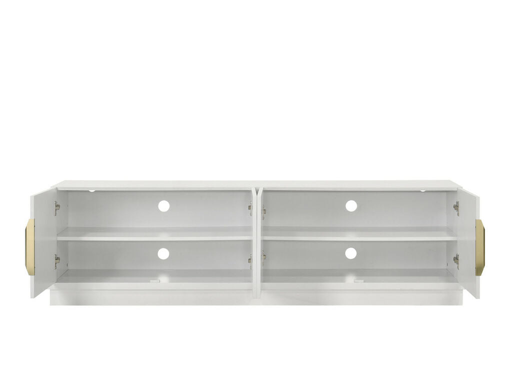 Palmer 70" White 4-Door TV Stand with Adjustable Shelf – 97034
