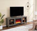Summit 70" Grey Walnut Electric Fireplace TV Stand with LED Lighting – 97039