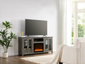 Lilola Home Ellington 70" Grey Walnut Electric Fireplace TV Stand with Color-Change LED & Heater – 97040