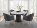 Valencia 5-Piece Grey Wood 54" Round Top Modern Dining Table Set – 30070-3-5PC