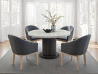 Valencia 5-Piece Grey Wood 54" Round Top Modern Dining Table Set – 30070-3-5PC