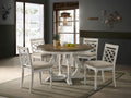Lilola Home Havanna 5-Piece Vintage Walnut 47" Round Dining Table Set with Armless Cushioned Chairs – 30001-5PC