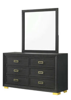 Crown mark B9290 4 pc Pepe black velvet and gold metal accents finish modern style queen bedroom set