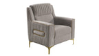 2 pc Ruby taupe fabric upholstered rounded arms gold trim accents sofa and love seat set with sleeper and storage