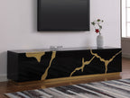 Best Master T1945BK-TV Everly quinn wantaugh balck with gold high gloss finish wood TV stand cabinet