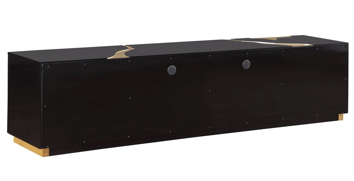 Best Master T1945BK-TV Everly quinn wantaugh balck with gold high gloss finish wood TV stand cabinet