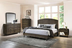 00-1078-4PC 4 pc Rex walnut finish wood mid century modern queen bed set