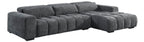 Best Quality S110 2 pc Dark grey chenille fabric sectional sofa with chaise and adjustable headrests with lumbar pillows